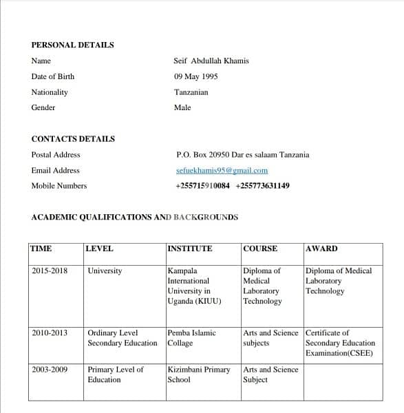 Diploma of 
Medical 
Laboratory 
Technology 2