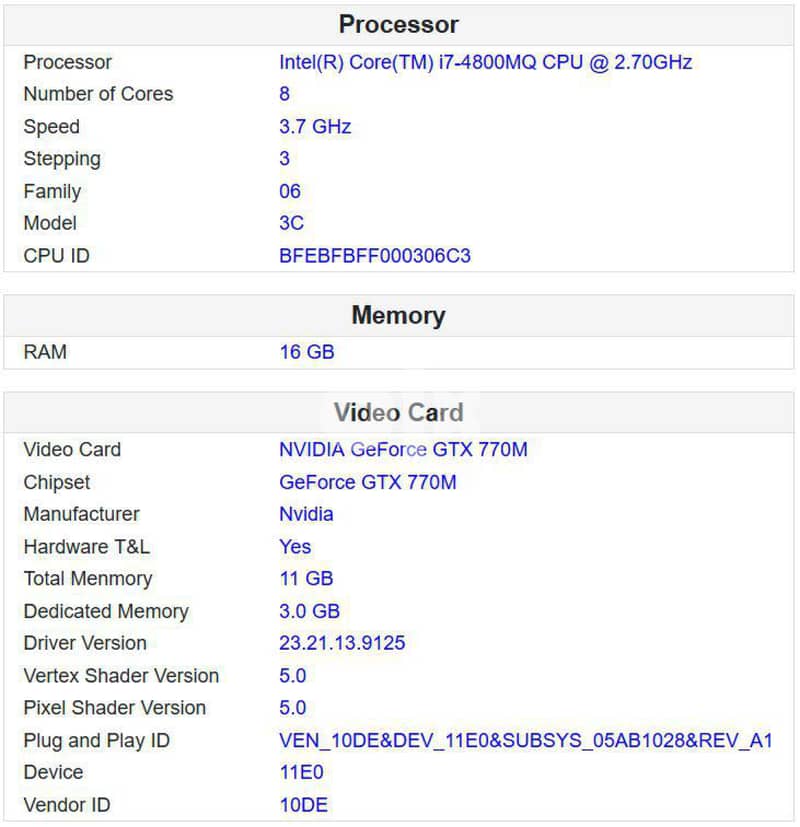 Alienware m18x 16GB RAM GTX 770M SLI 1