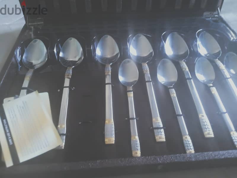 F&S Stainless Steel Gold Plated Spoon set 24 piece 2