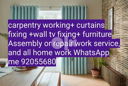 Curtains fixing tv fixing drilling work and furniture work services