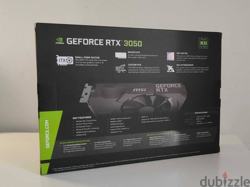 NEW NVIDIA MSI GeForce RTX 3050 8gb GDDR 6 raytracing dlss 0