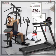 Homegym Package-2HP olympia treadmil,70kg Weight Homegym &Upright Bike 0