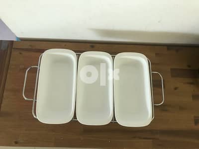 white serving set