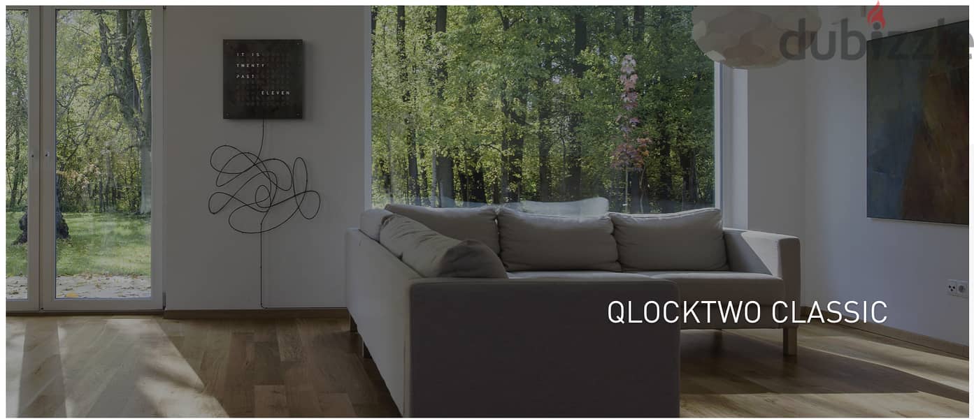 Qlock Two Clock Matt Black 45cm 3