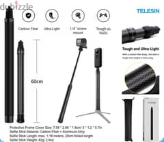 TELESIN Insta360 Camera 1.16m Carbon Fiber Stick (Brand-New)