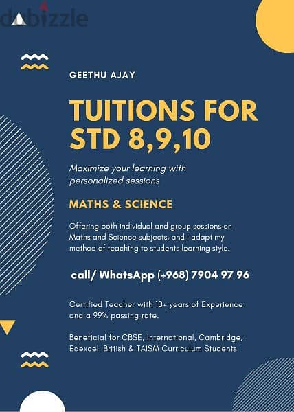 tuitions for class 8,9, &10 0