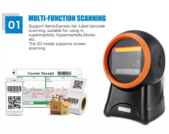 Automatic Omnidirectional Barcode Scanner Flatbed Desktop Handsfree 1