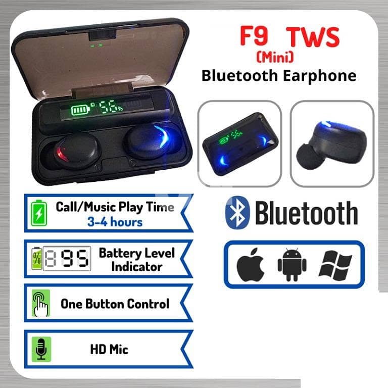 New Design Bluetooth Earbuds TWS F9 2