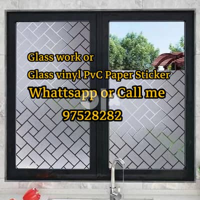 Glass work and Glass vinyl Stickers design work