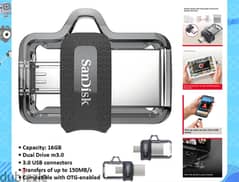16GB SanDisk Flash Dual Drive Micro M3.0 - OGR |||Brand-New|||