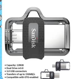 SanDisk flash dual drive 128GB micro m3.0 - ORG (Box-Packed) 0