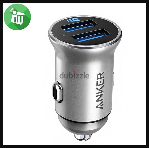 Anker 24W Power Drive, 4.8A Metal Dual USB Car Charger, Silver (NEW) 0