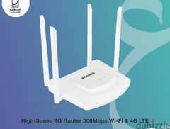 Porodo High-Speed 4G Router 300Mbps Wifi & 4G LTE - White (NEW) 0