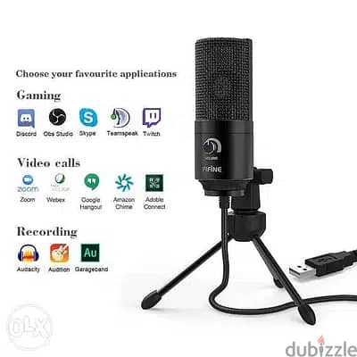 Fifine K669B USB Condenser Microphone with Volume Dial | Brand New l 2