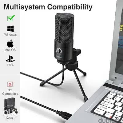 Fifine K669B USB Condenser Microphone with Volume Dial | Brand New l 4