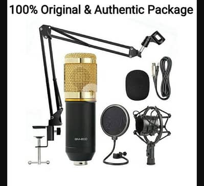 BM 800 Condensor Microphone Kit - with Pop Filter & Arm Scissor Stand